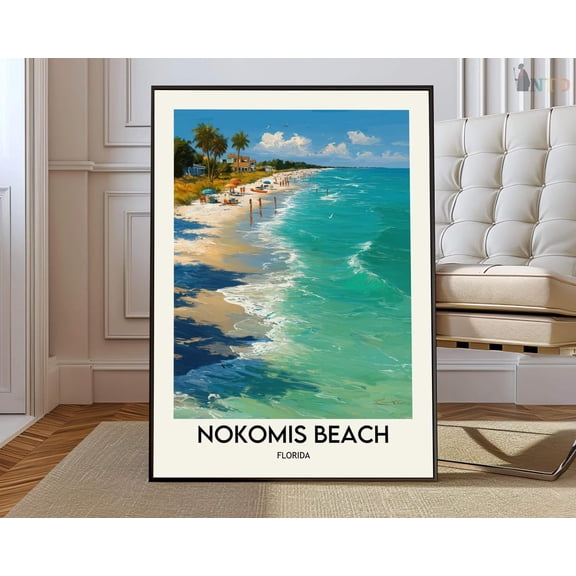 Nokomis Beach Florida Poster, Unframed Paper Poster 8x10in