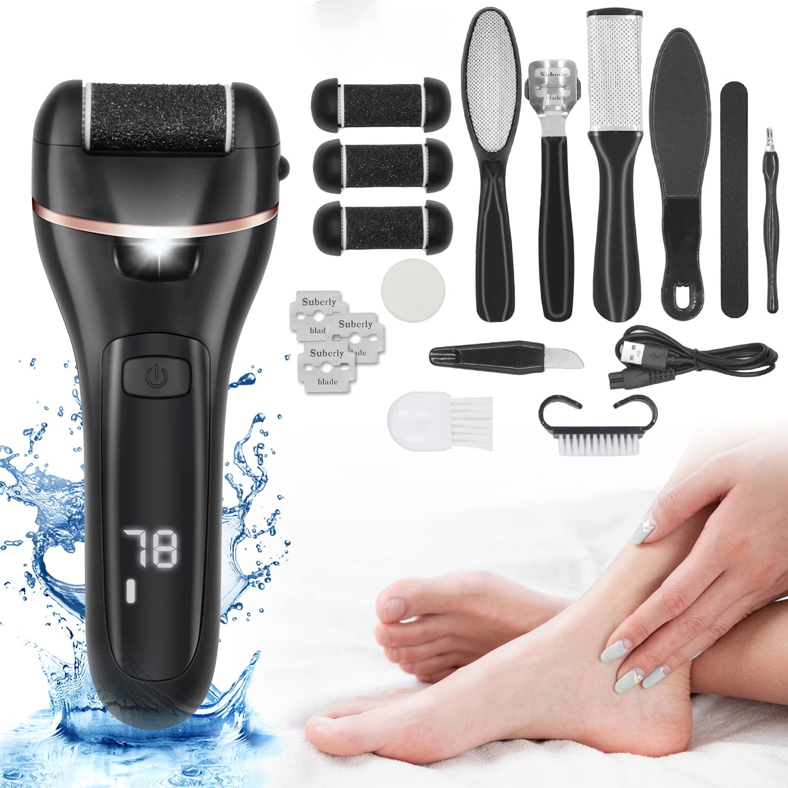 Electric Foot Callus Remover, Rechargeable Portable Electronic Foot File  Pedicure Kits, Callus Remover Tools, Foot Scrubber File, Professional  Pedicure Tools, Foot Care for Dead Skin Ideal Gift