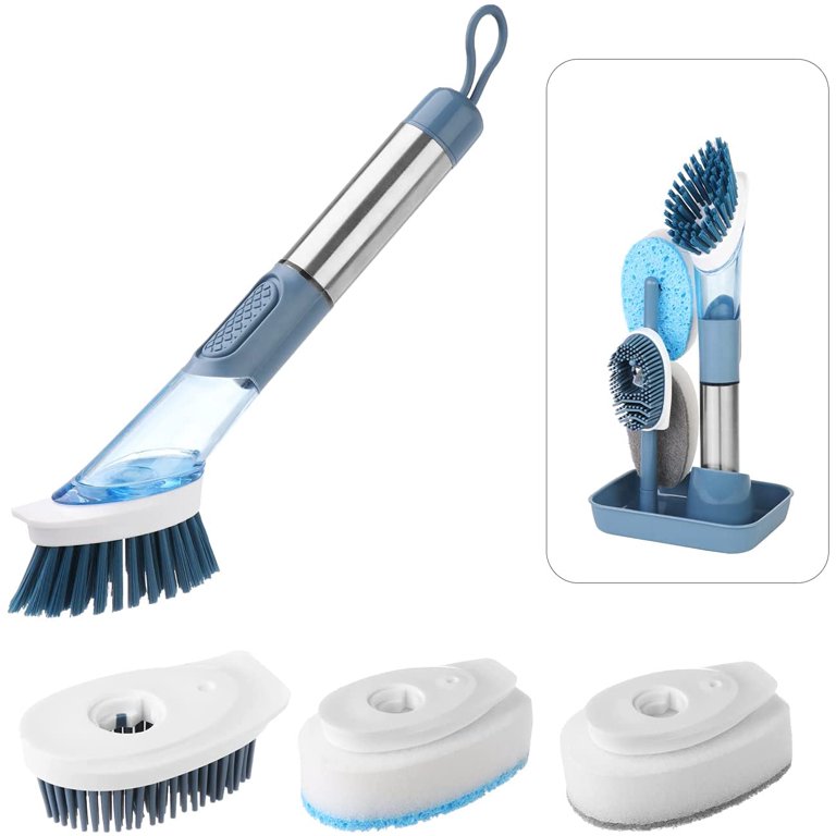 Soap Dispensing Dish Brush Refills, 4 Pack Dish Brush Replacement Head for  OXO Steel Soap Dispensing Dish Brush