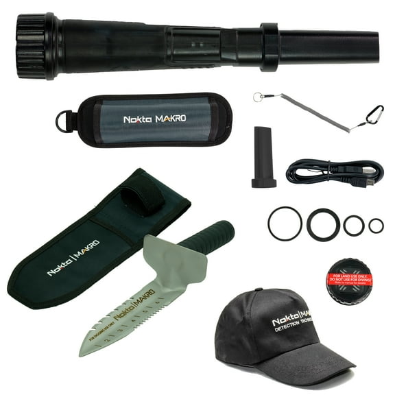 Nokta PulseDive Pinpointer - Black Bundle with Premium Digger and Cap