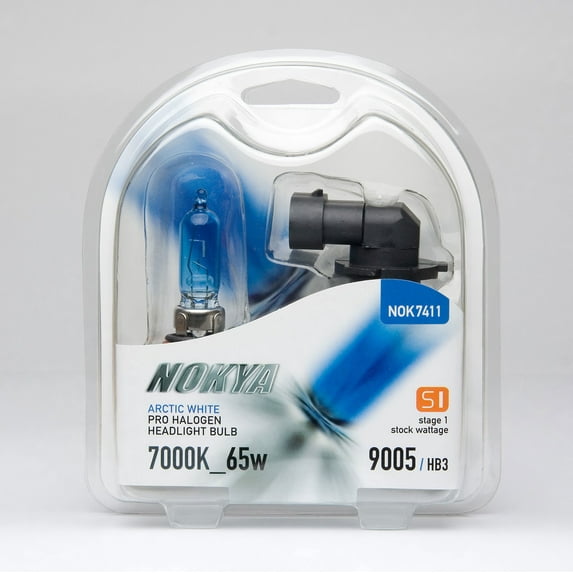 Nokya 9005 (HB3) Arctic White Stage 1 7000K Pro Halogen Headlight / Fog Light Car Light Bulb Replacement One Pair NOK7411