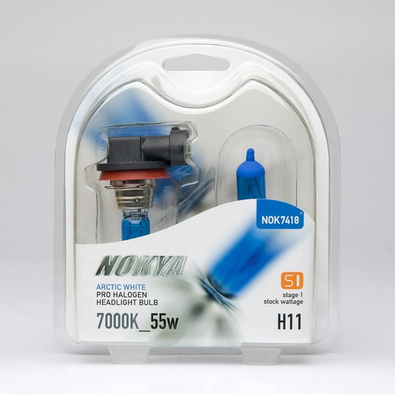 Nokya H11 Arctic White Stage 1 7000K Pro Halogen Headlight / Fog Light Car Light Bulb Replacement One Pair NOK7418