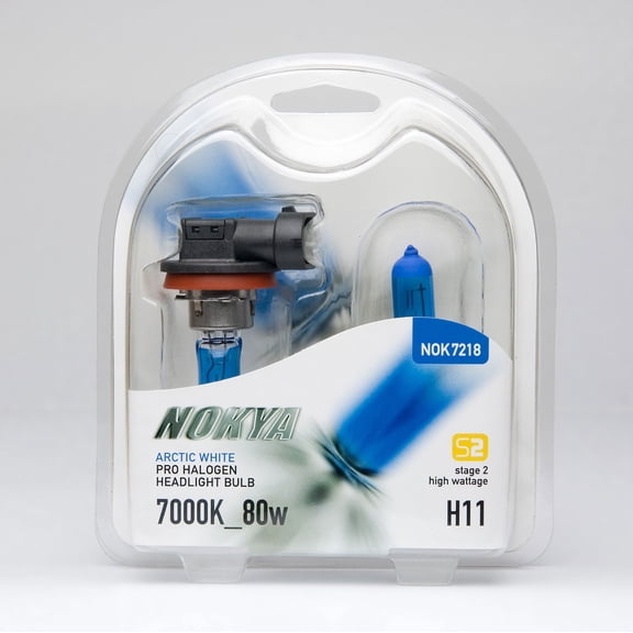 Nokya H11 Arctic White Stage 2 7000K Halogen Headlight / Fog Light Car Light Bulb Replacement One Pair NOK7218