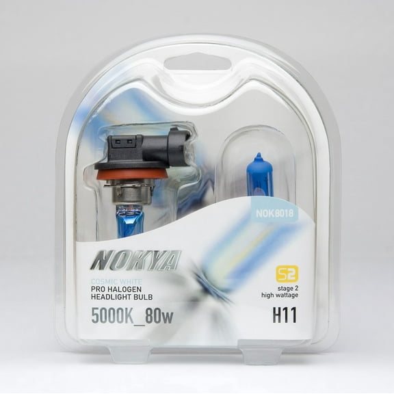Nokya H11 Cosmic White Pro Halogen 5000K Headlight / Fog Light Car Light Bulb Replacement One Pair NOK8018