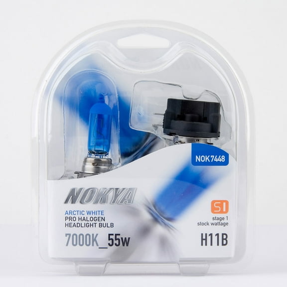 Nokya H11B Arctic White Stage 1 7000K Pro Halogen Headlight / Fog Light Car Light Bulb Replacement One Pair NOK7448