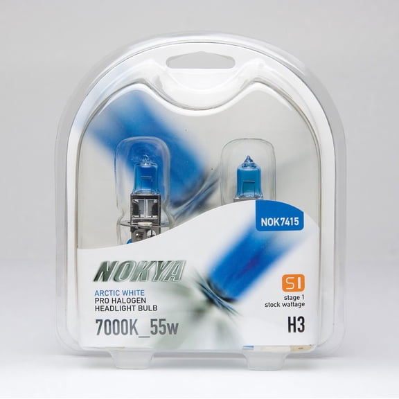Nokya H3 Arctic White Stage 1 7000K Pro Halogen Headlight / Fog Light Car Light Bulb Replacement One Pair NOK7415