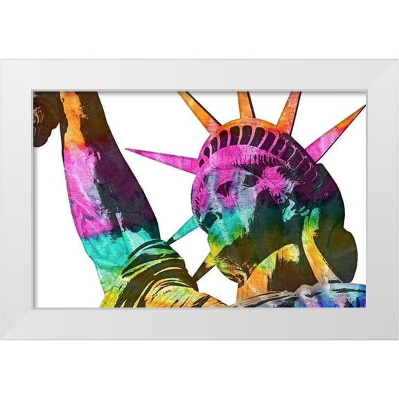 Nola 14x11 White Modern Wood Framed Museum Art Print Titled - Liberty Tie Dye II