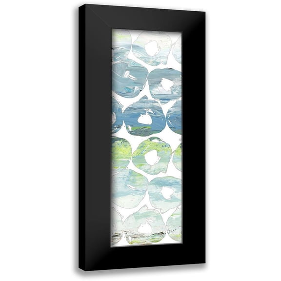 Nola 7x14 Black Modern Framed Museum Art Print Titled - Round Brush I