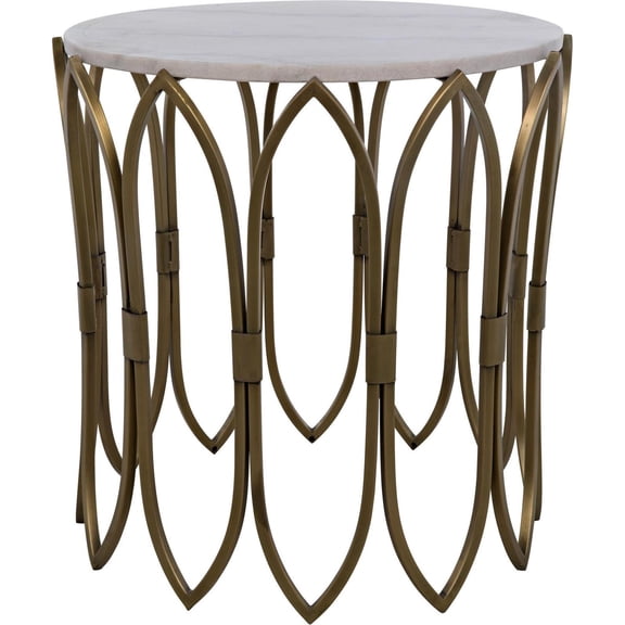 Nola Brass and Marble Side Table for Elegant Decor