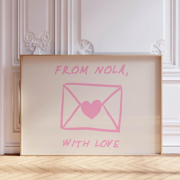 Nola Love Letter Print: New Orleans Dorm Decor UNFRAMED PAPER POSTER, Home Decor, Vintage Gift, Living Room Dercor