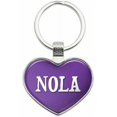 thumbnail image 1 of Nola - Names Female Metal Heart Keychain Key Chain Ring, Multiple Colors Available, 1 of 1