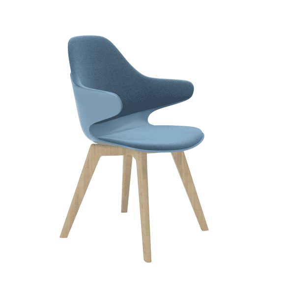 We’re it Nola Mid-Century Modern Accent Chair for Home and Office - Wood Frame, Upholstered Seat & Back  (Blue)