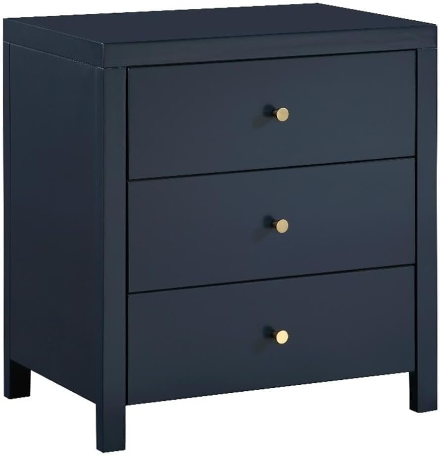 Nolan Midnight Blue 3-Drawer Wood Nightstand