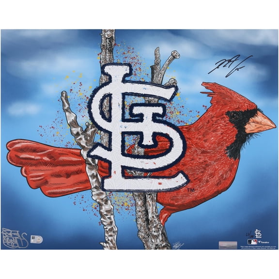 Nolan Arenado St. Louis Cardinals Autographed 16" x 20" Photo Print - Designed and Signed by Artist Maz Adams - Limited