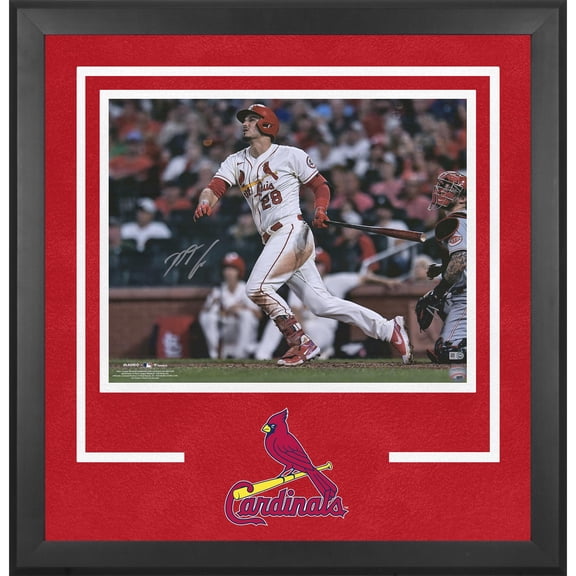 Nolan Arenado St. Louis Cardinals Deluxe Framed Autographed 16" x 20" Finishing Swing Photograph - Fanatics Authentic Certified