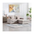 thumbnail image 1 of Nolan Beige Fabric 2-Seater Reversible Sofa Chaise Pillows Interchangeable Legs, 1 of 8