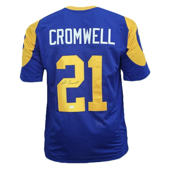 Nolan Cromwell Rams Autographed Football Jersey Royal Blue (JSA)