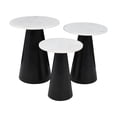 thumbnail image 1 of Jofran Nolan Marble Top Three Pack Solid Wood Accent Table Set, 1 of 4