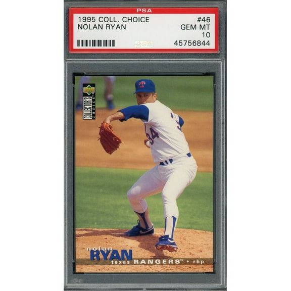 Nolan Ryan 1995 Collectors Choice Upper Deck Baseball Card #46 Graded PSA 10 GEM MINT