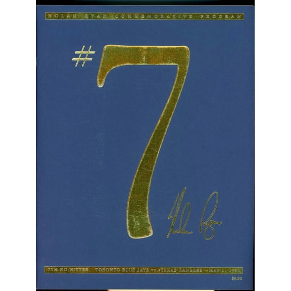 Nolan Ryan 7th No-Hitter Commemorative Program May 1 1991 Texas Rangers MLB