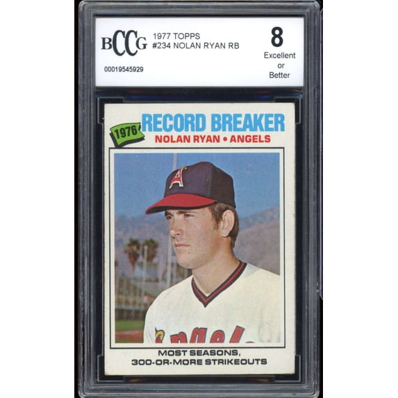 Nolan Ryan Card 1977 Topps 234 BGS BCCG 8