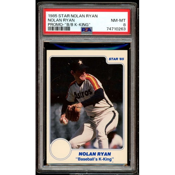 Nolan Ryan Card 1985 Star Nolan Ryan Promo B-B K-King #NM-MT PSA 8