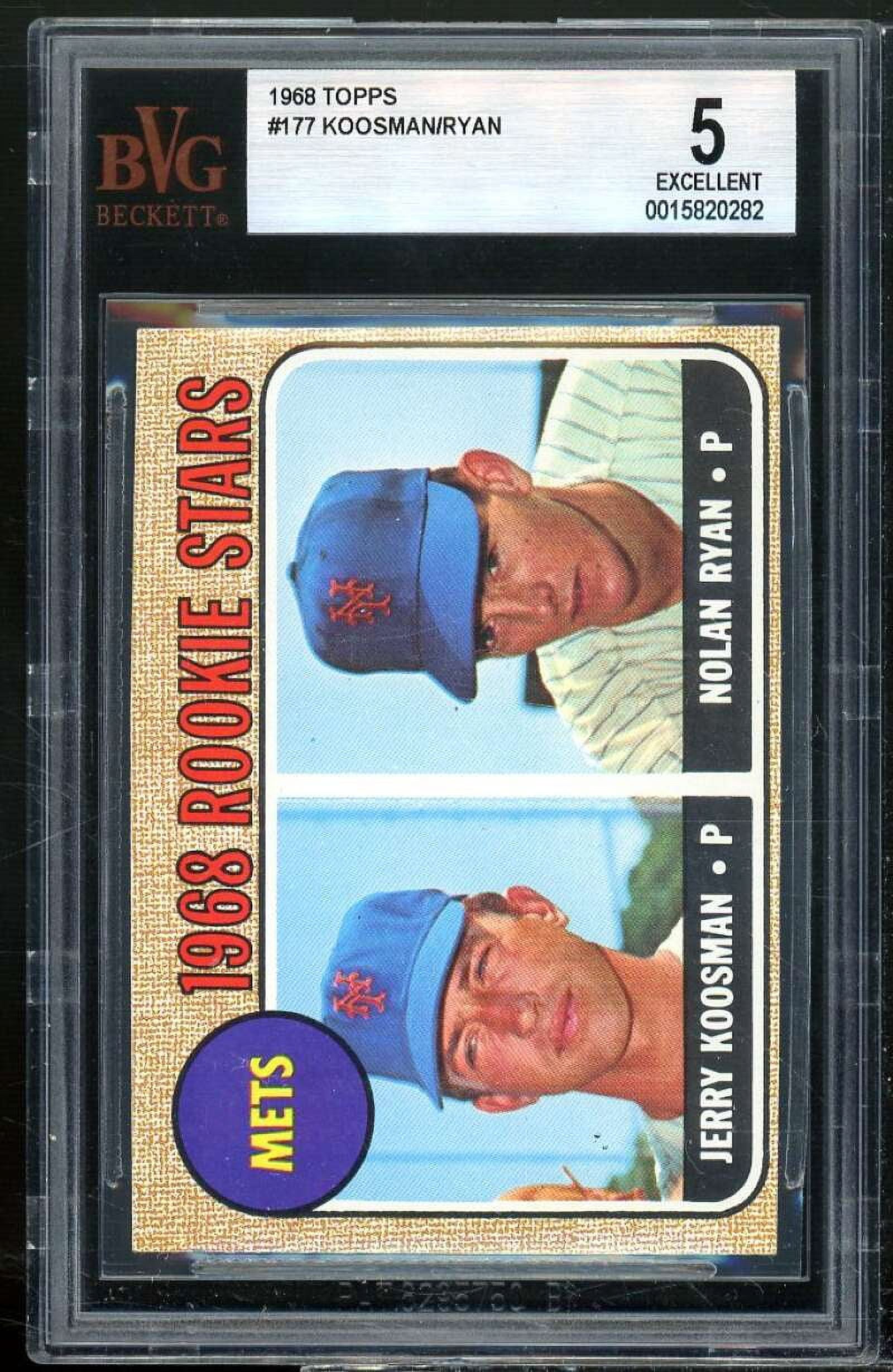 Nolan Ryan Rookie Card 1968 Topps 177 BGS BVG 5