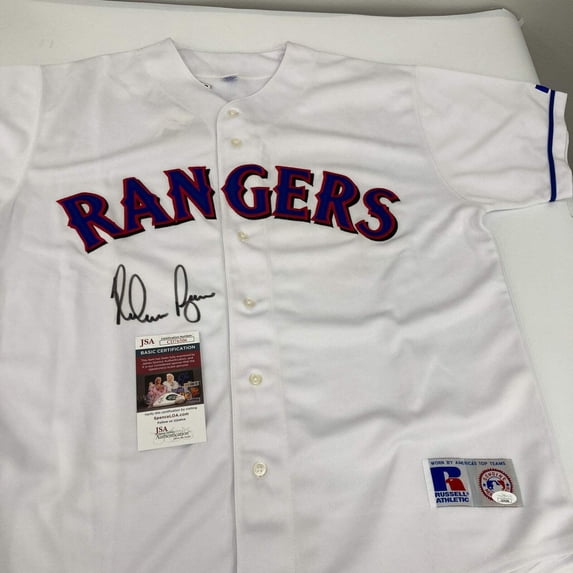 Nolan Ryan Signed 1990's Russell Texas Rangers Game Model Jersey JSA COA