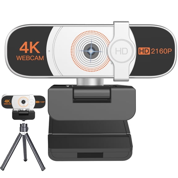 Nolansend 4K Webcam, With Privacy Cover, White Balance, Webcam with Microphone, Plug & Play, 4K Web Camera for PC/Laptop/Desktop, Video Calling,Conferencing