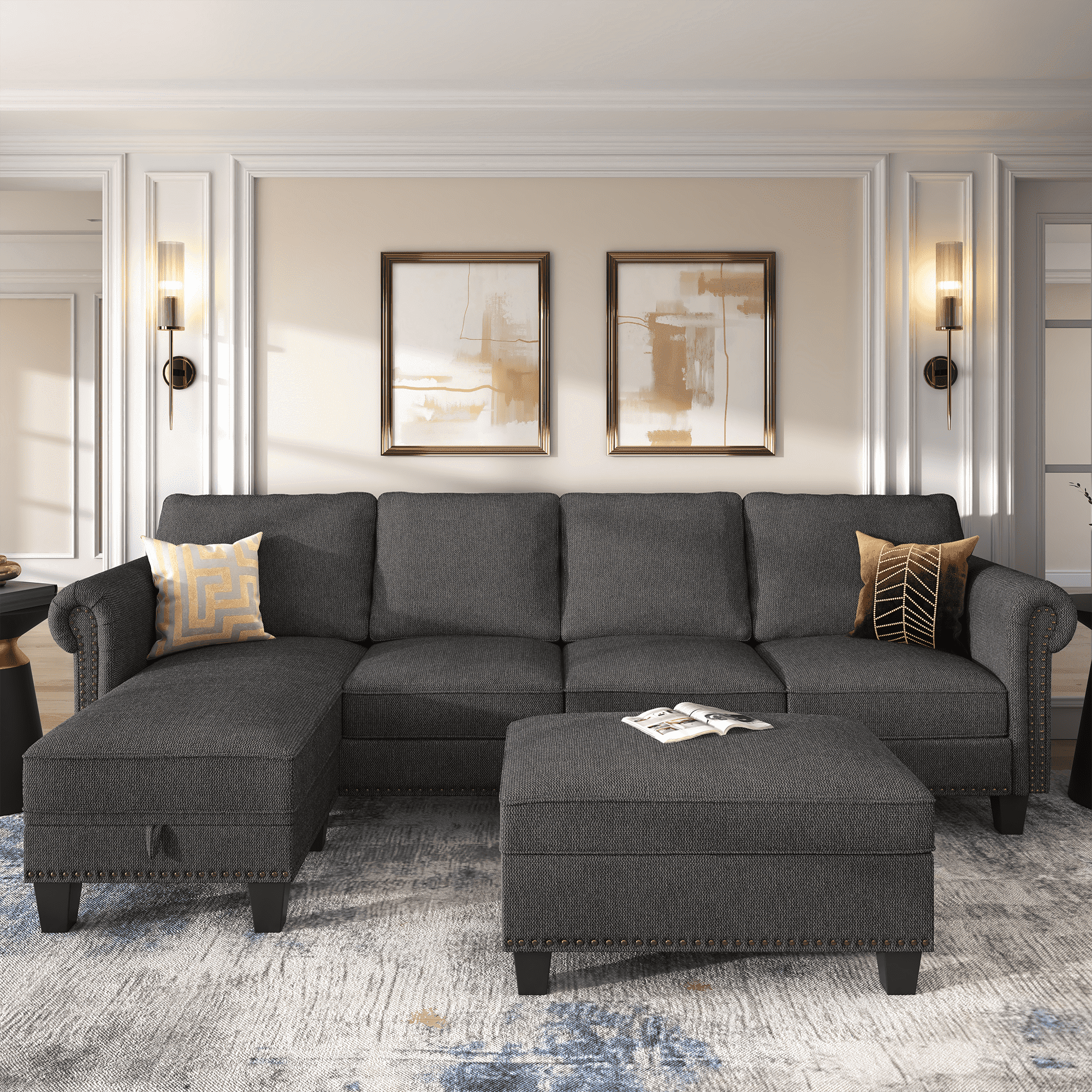 Nolany Sectional Sofa Set With Storage