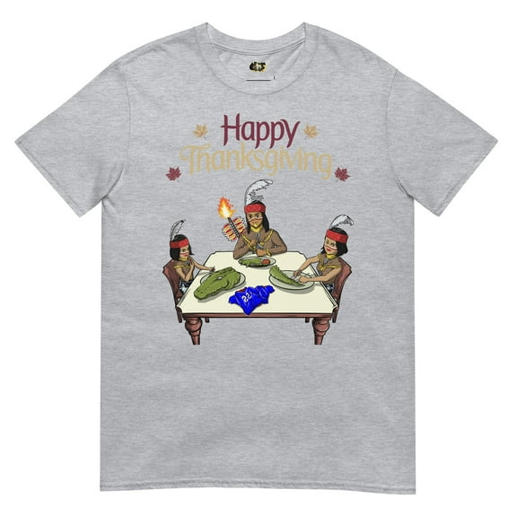 Graphic Jaw Noles Thanksgiving Feast T-shirt | Sport Gray, XXX-Large