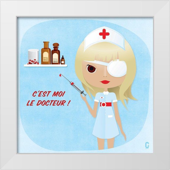 Nolf, Cecile 12x12 White Modern Wood Framed Museum Art Print Titled - Nenette Docteur