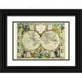 thumbnail image 1 of Nolin, Jean Baptiste 32x23 Black Ornate Wood Framed with Double Matting Museum Art Print Titled - Mappa Monde Carte Universelle de la terre, 1 of 4