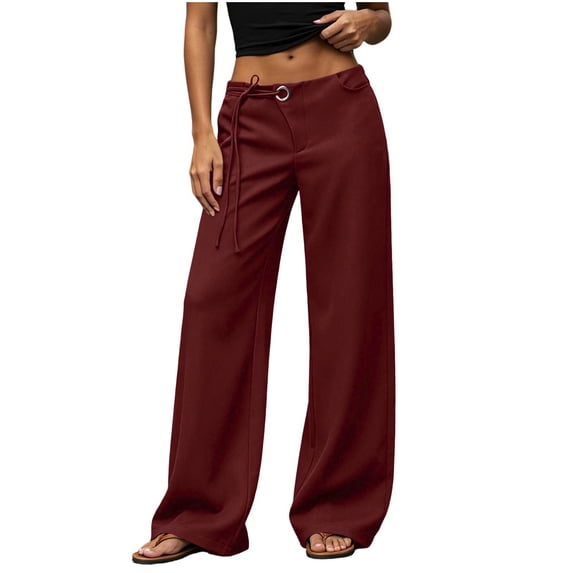 Nolissa Women's High Waist Wide Leg Pants Drawstring Casual Long Trousers with Pockets Loose Flowy Palazzo Pants