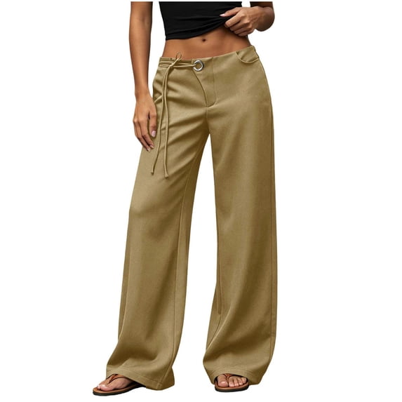 Nolissa Women's High Waist Wide Leg Pants Drawstring Casual Long Trousers with Pockets Loose Flowy Palazzo Pants