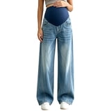 Jean Leg Sticker Nolissa Women's Maternity Jeans Wide Leg Over The Belly Denim Pant High ...