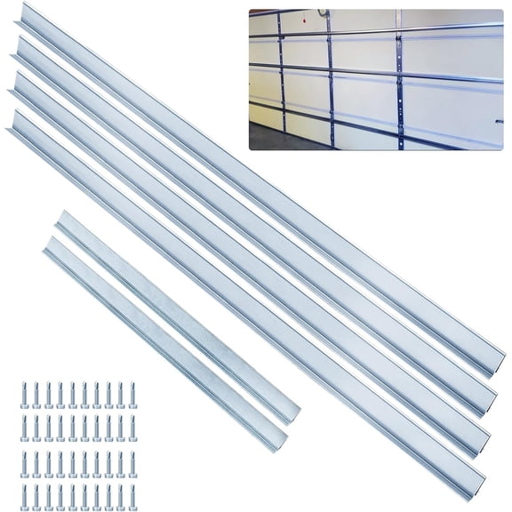 Noliven 2-Set 16' Garage Door Hurricane Reinforcement Strut Kit, Heavy-Duty 20-Gauge Steel Support Braces with Screws Included