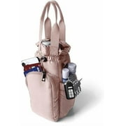 NOLLIA Mauve Quilted Nylon Water Bottle Holder Sling Bag | Reusable Bottle Carrier Bag with Adjustable Strap | Hand-Free with Card Slot and Phone Pocket | Perfect for Hiking, Walking, Outdoor Travel