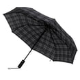 thumbnail image 1 of Nollia Windproof Automatic Travel Umbrella, Compact Portable with Reinforced Ribs for Sun & Rain-Automatic Black/White Line, 1 of 1