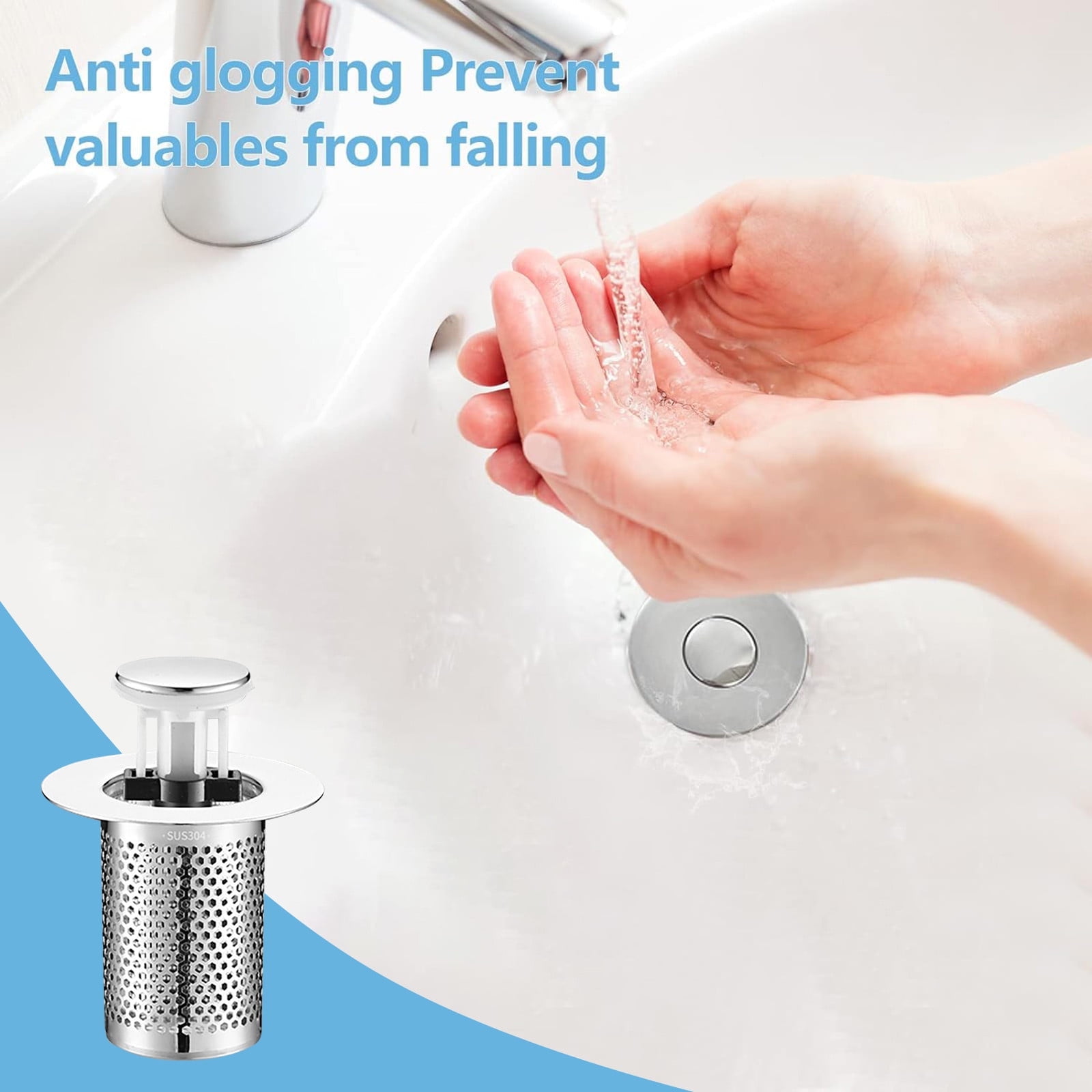 Nololo Bathroom Drain Plug Brass Universal Stopper Proof Core Filter ...