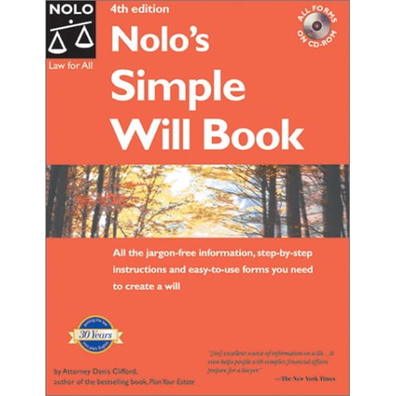 Pre-Owned Nolo's Simple Will Book (Nolo's Simple Will Book, 4th ed) (Paperback) 0873377125 9780873377126