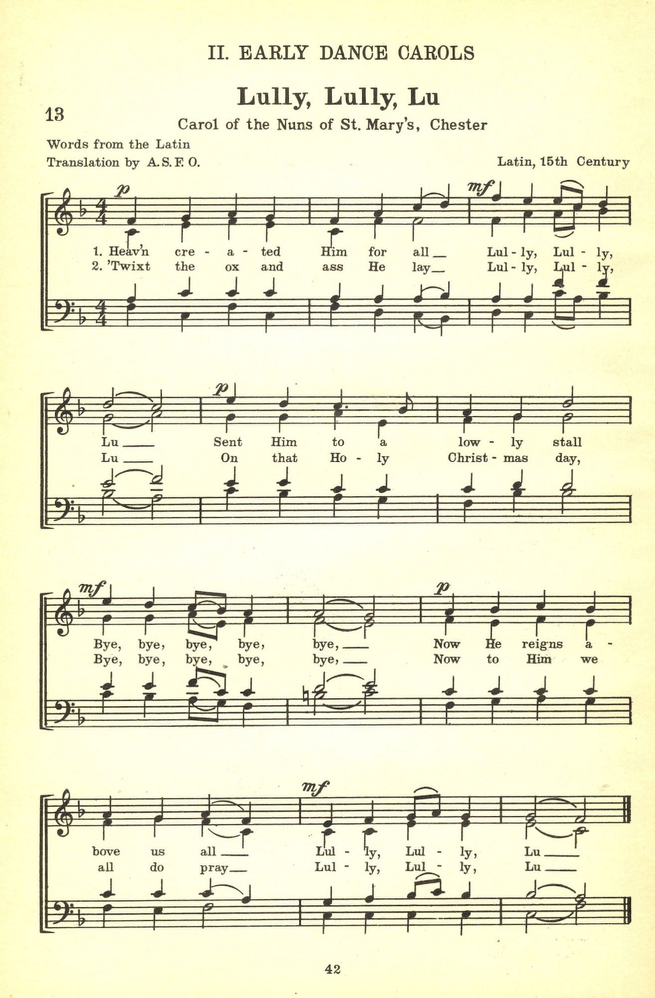 Nols A Collection of Christmas Carols 1932 Canvas Art - Lully Lully (18 x 24)