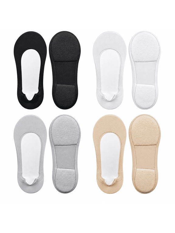 Nolvea Socks, Women Cotton No Show Socks Cushioned Sole Liner Footies, Non Slip, Breathable, No Show Socks, Invisible Liner, Low Cut, Lightweight, Daily Wear, for Flats, Travel, Thin