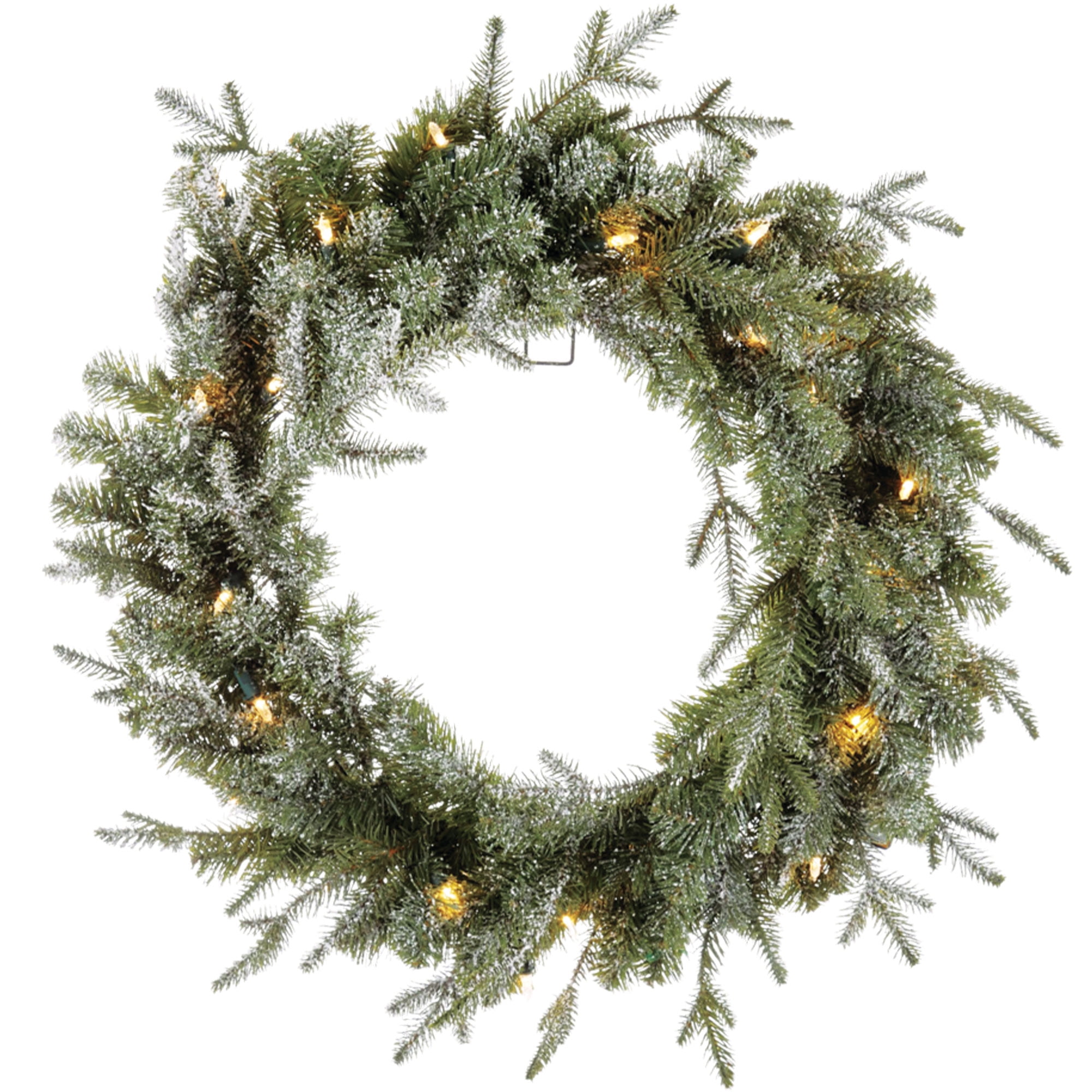 Noma 24" Artificial Frosted Fir Battery Operated Pre Lit Holiday Wreath