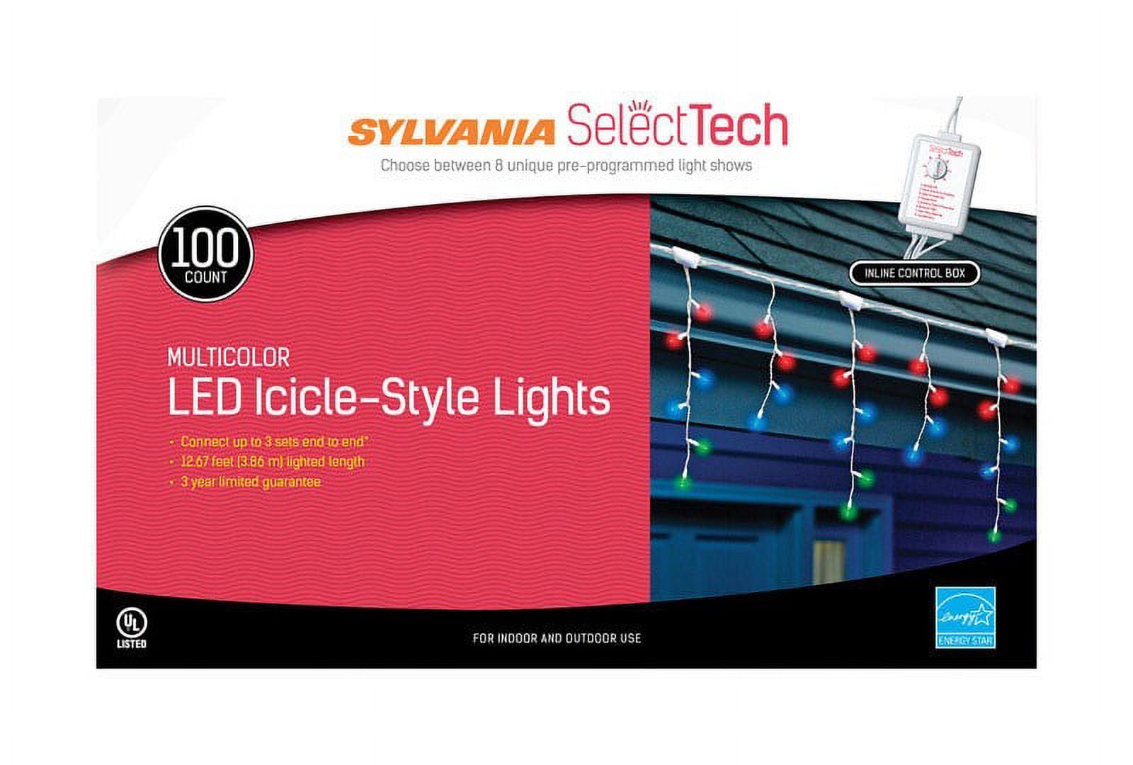 Noma/InlitenImport V4201688 LED Icicle Light Show Set, Remote Control, Multi, 100Ct