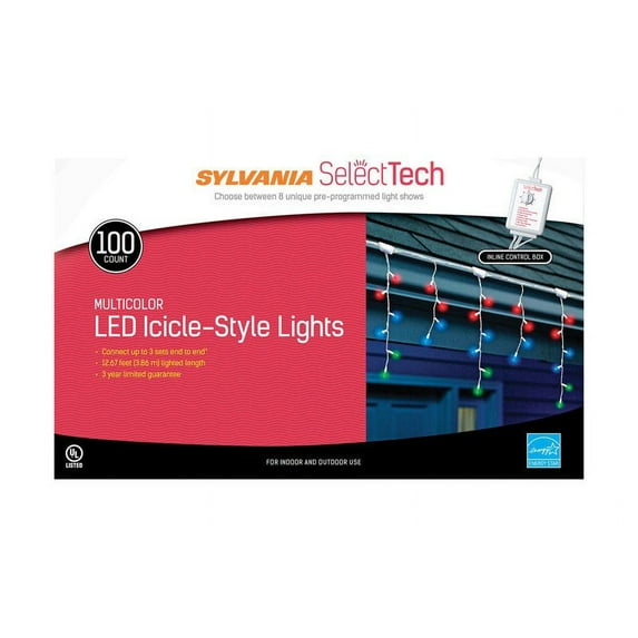 Noma/Inliten-Import V42016-88 LED Icicle Light Show Set, Remote Control, Multi, 100-Ct.