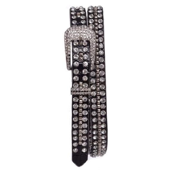 Nomad Creek Women's Rhinestone And Metal Studded Thin Belt