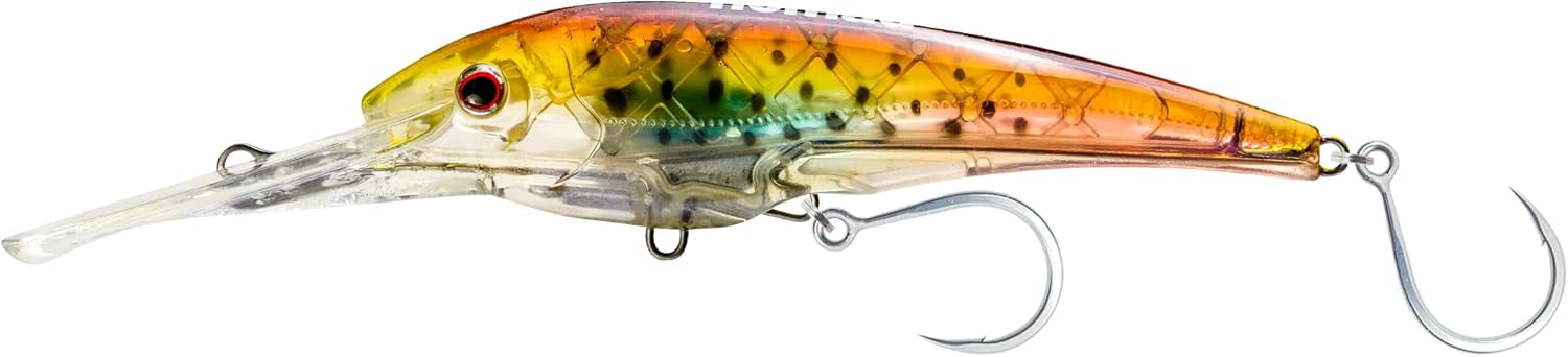 Nomad Design DTX Minnow With Patented Autotune System - Distressed Baitfish Swimming Action, Hydrospeed Belly Eyelet For Faster Trolling, BKK Diablo 5X Singles 7/0 Hooks, 165 SNK 6-1/2, 30ft, Phantom