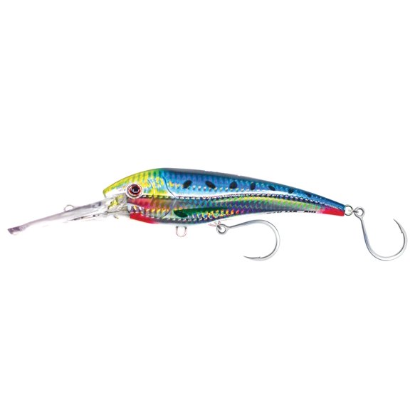 Nomad Design DTX Minnow with Patented Autotune System - Distressed Baitfish Swimming Action, BKK Diablo