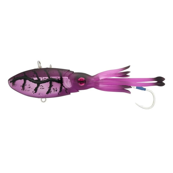 Nomad Design Squidtrex Fishing Lure with Patented Technology Vibration Design - TPE Soft Plastic, BKK Assist Hooks, Squid Lure - 170 Vibe 6 1/2” - 8 3/4oz - Phantom